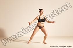 Underwear Martial art Woman White Moving poses Average long colored Dynamic poses Academic